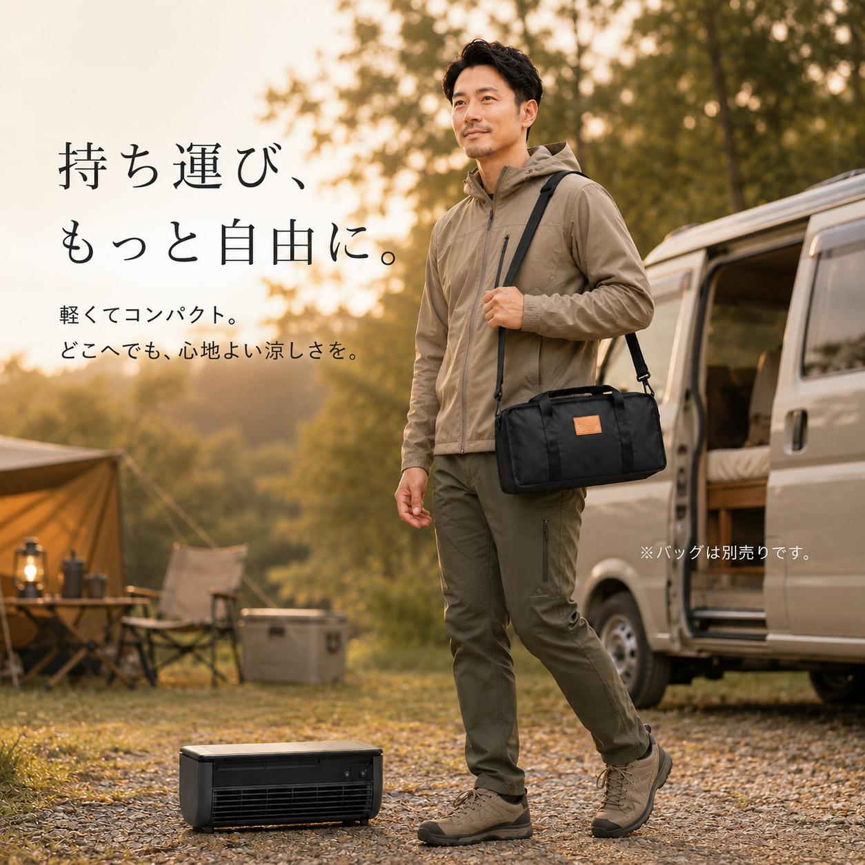 Ryo Cooler ｜ 車中泊にも使える 充電式ポータブル冷風機