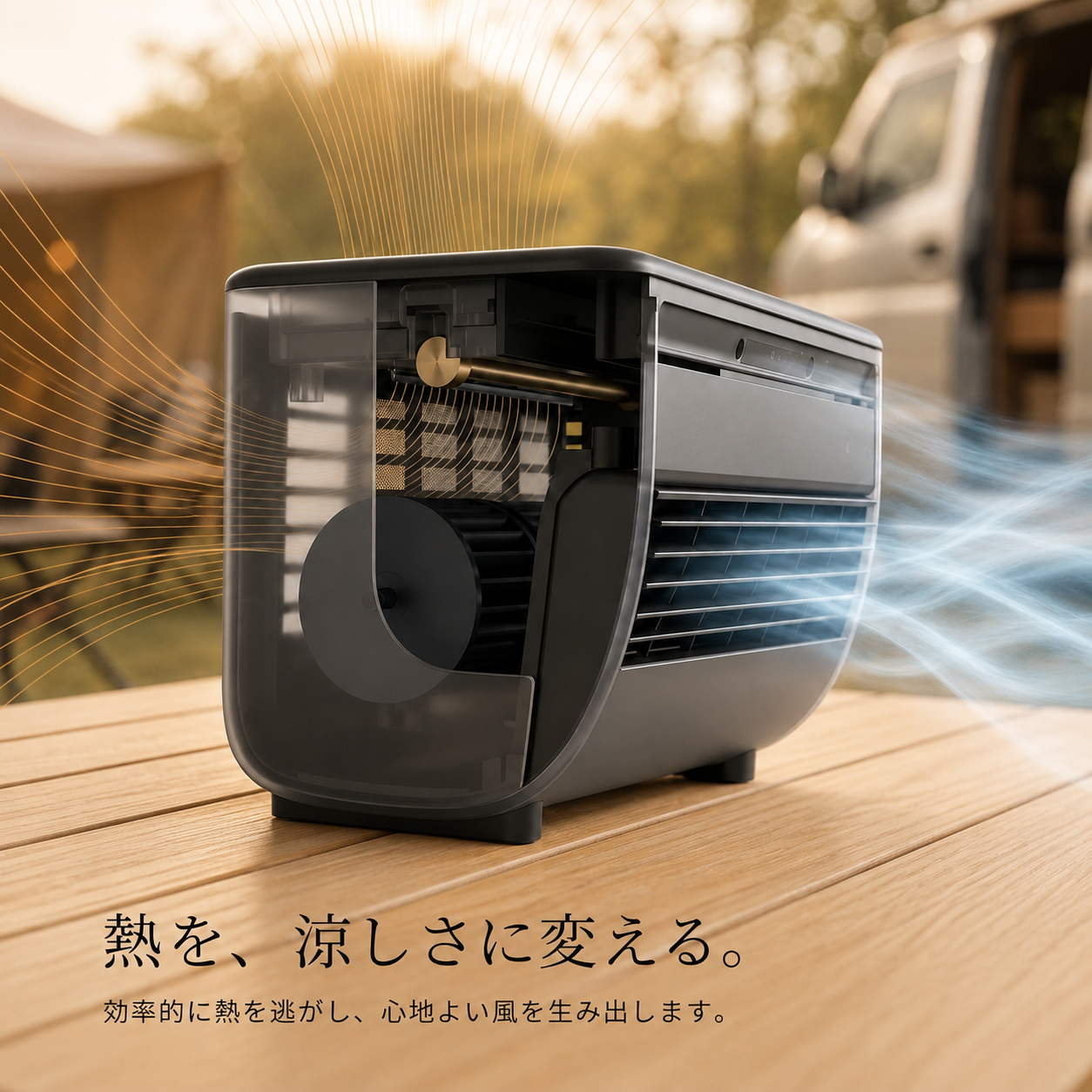 Ryo Cooler ｜ 車中泊にも使える 充電式ポータブル冷風機